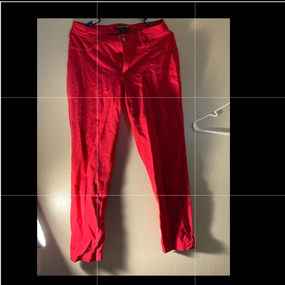 Red stretchy jeans